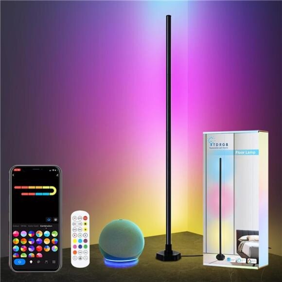 Led Floor Lamp, Corner Lamp Compatible with Alexa, Corner Floor Lamp with Music - Picture 1 of 16
